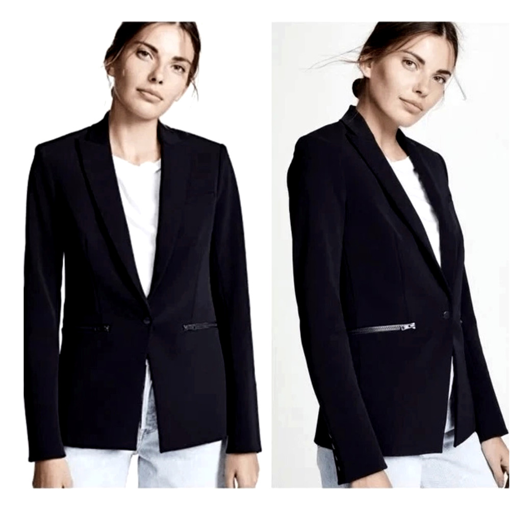 Veronica Beard 18 Iconic Scuba $645 Dickey Blazer Bi Stetch Jacket Black NWT! - Picture 10 of 11